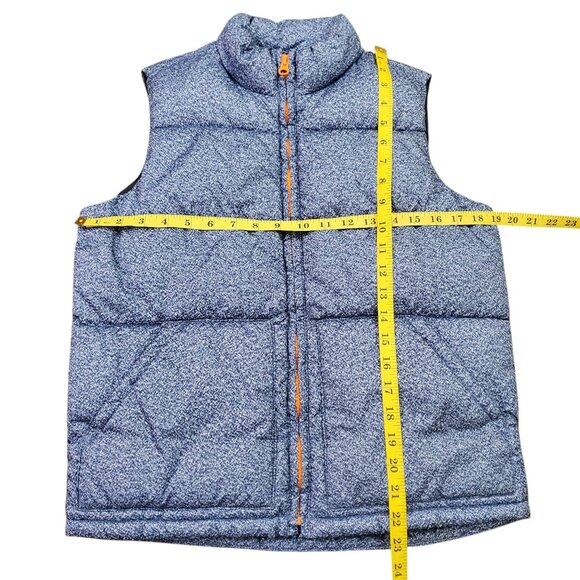 Old Navy Puffer Vest Kids Large 10/12 Blue Full Zip High Neck Winter Warm Cozy - Picture 8 of 10